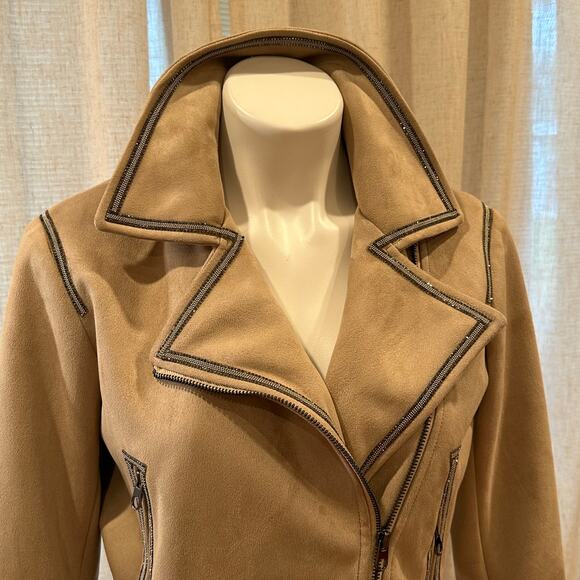 Zara Cropped Jacket sz S Tan and Black Sparkle Jacket - Picture 5 of 12